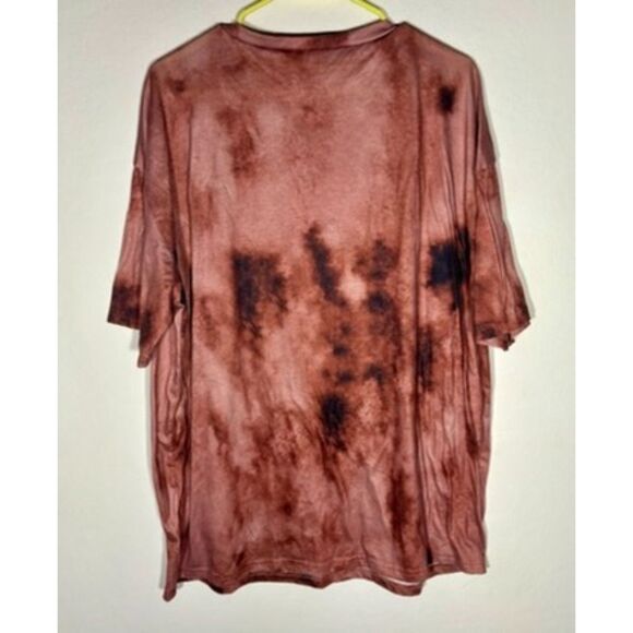 SHEIN Tie Dye Sun Moon Graphic T Shirt Brown Oversized Short Sleeve Size L - Picture 4 of 4